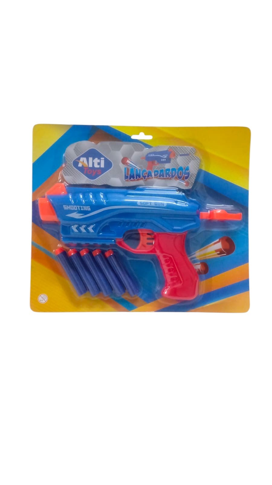 PISTOLA LANCA DARDO ESPUMA C/5 DARDOS